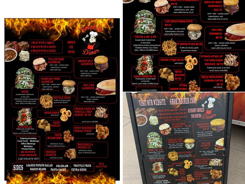Smokin' Diner Food Truck Menu