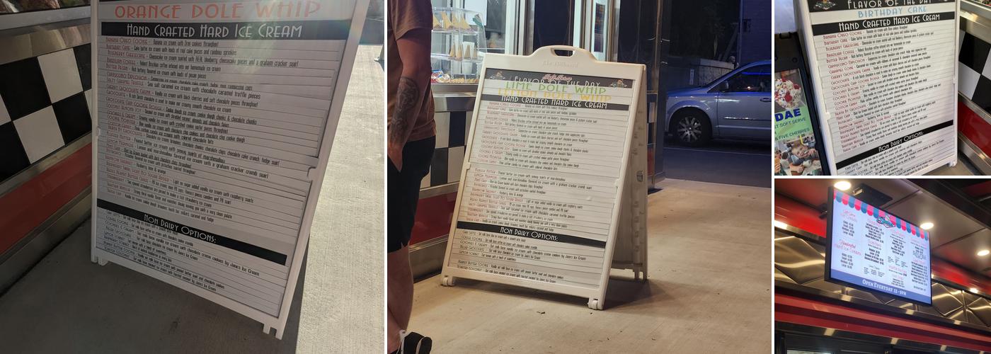 Sawyer Ice Cream Company Menu