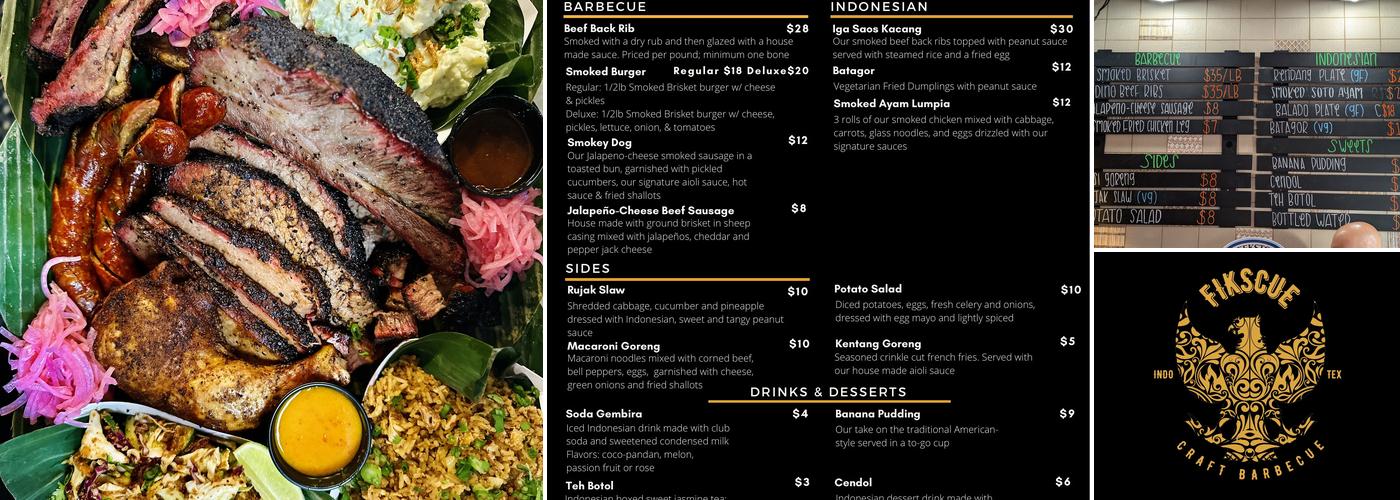 Fikscue Craft BBQ Menu