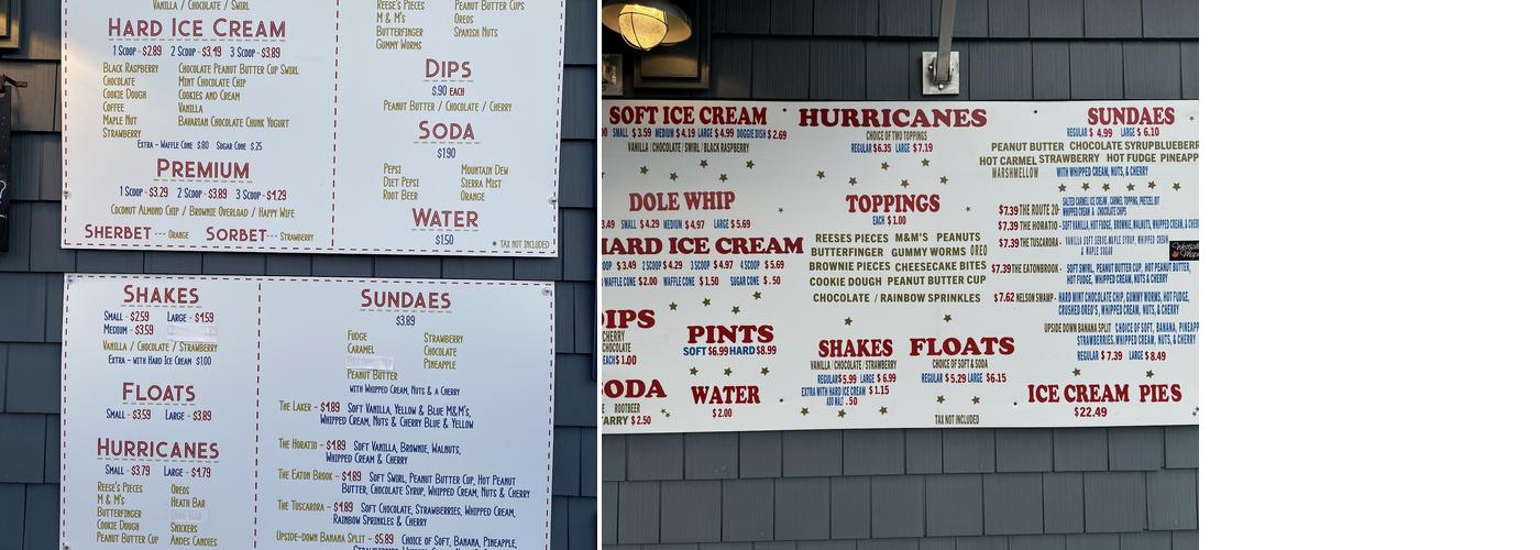 Nelson Creamery Menu