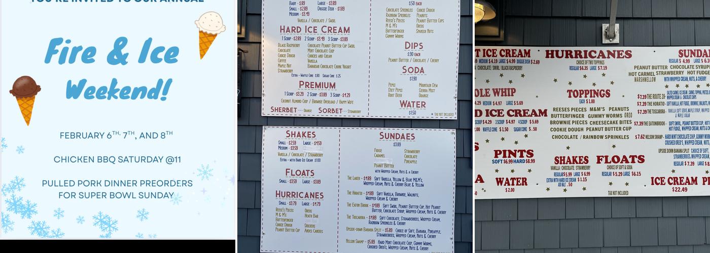 Nelson Creamery Menu