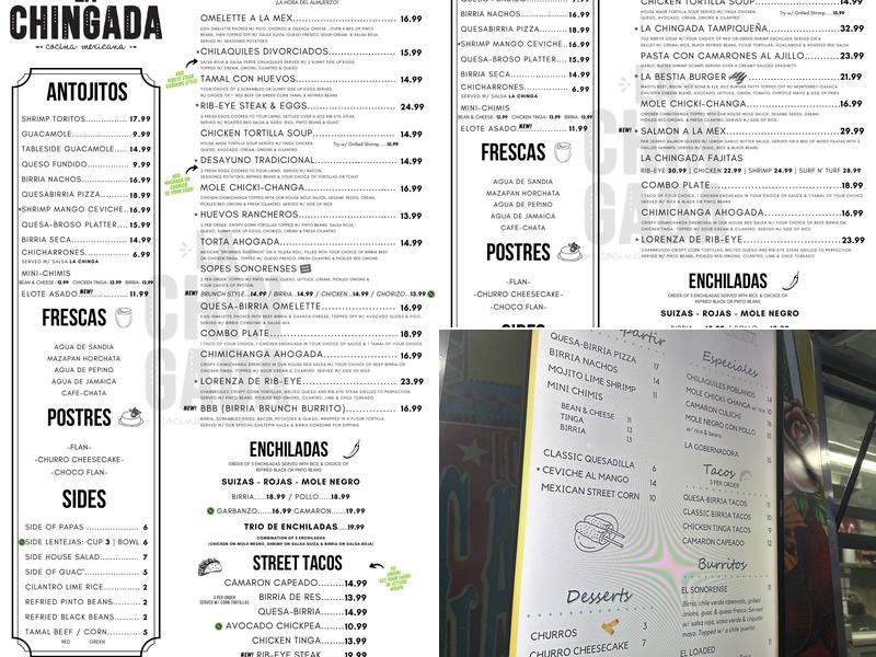 La Cocina & Antojitos Menu