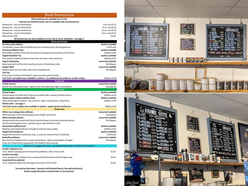Raven's Cup Coffee & Art Gallery Menu