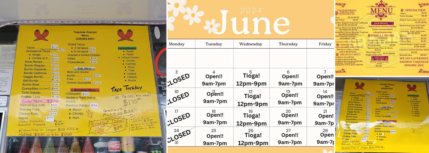 Taquizas Gracian Menu