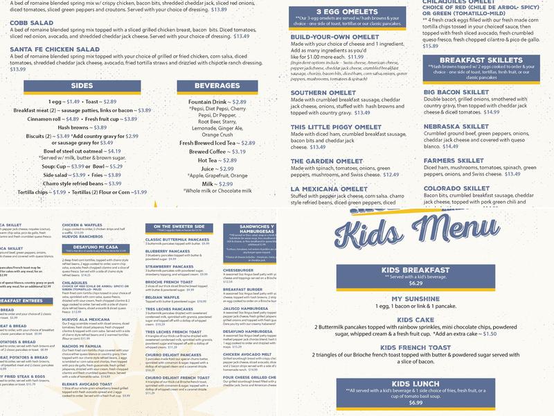Time to Rise and Shine Elkhorn Menu