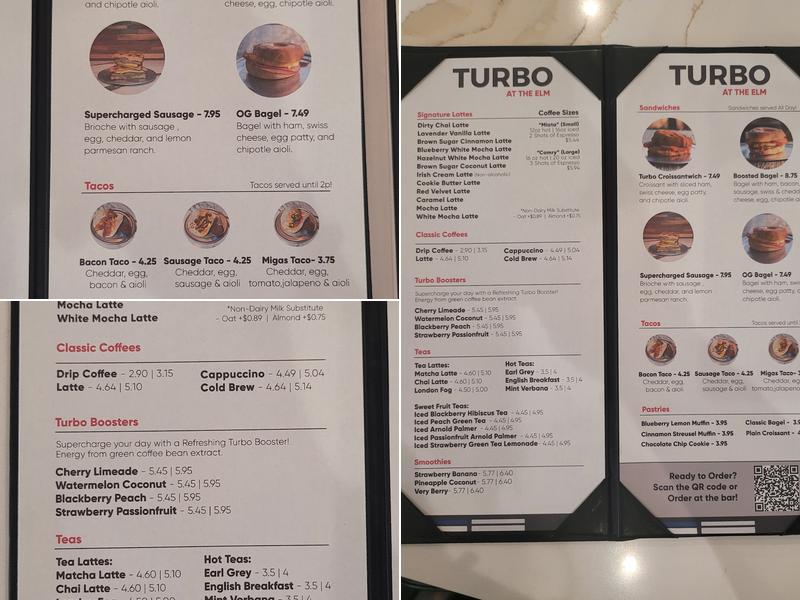 TURBO Coffee - N20 at The Elm Menu