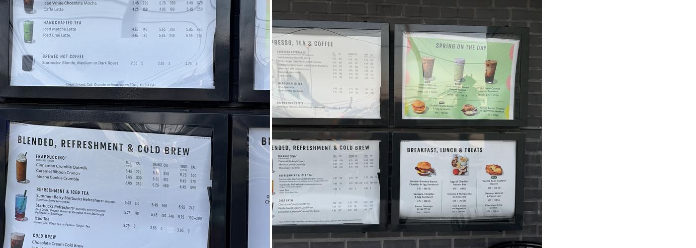 Starbucks Menu