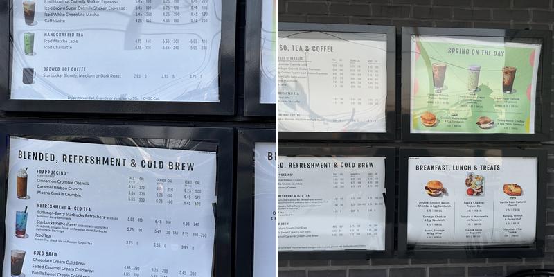 Starbucks Menu