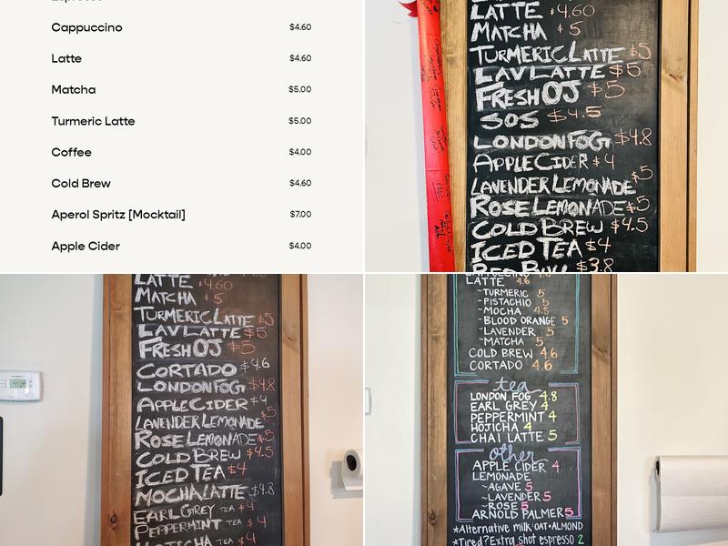 it's a hidden cafe Menu