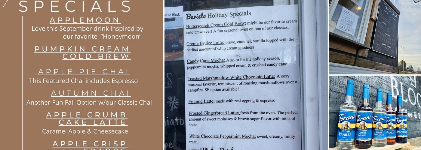 BLOOM Coffee & Espresso Menu