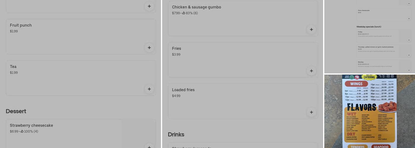 Who dat wings #4 Menu