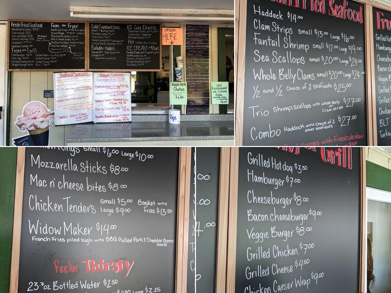 Snack Bar at the Gorge Menu