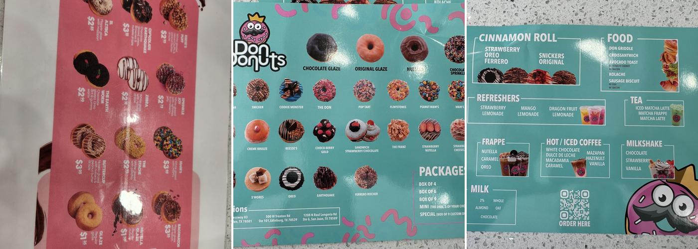 Don Donuts Menu