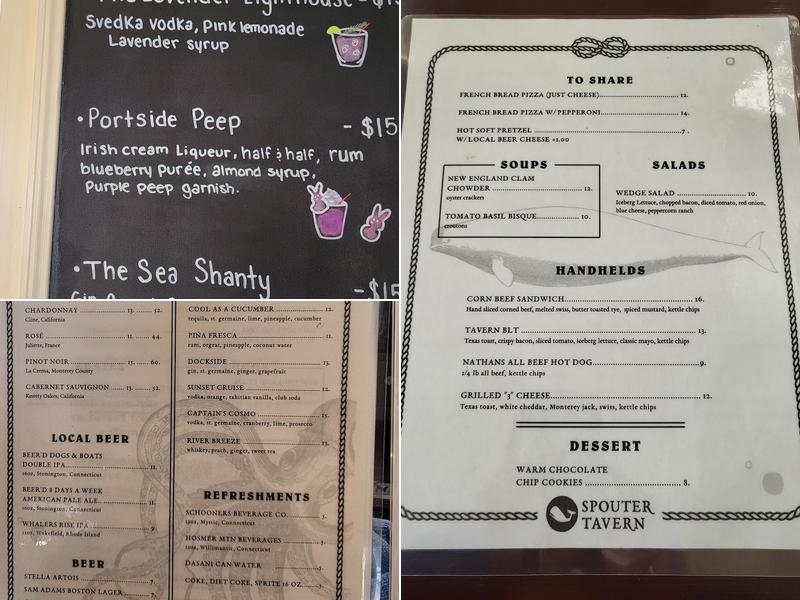 Spouter Tavern Menu