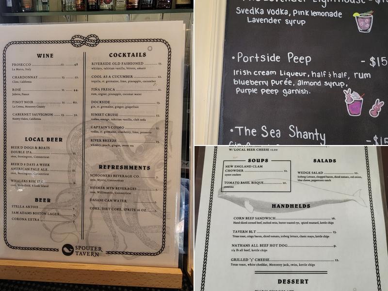 Spouter Tavern Menu