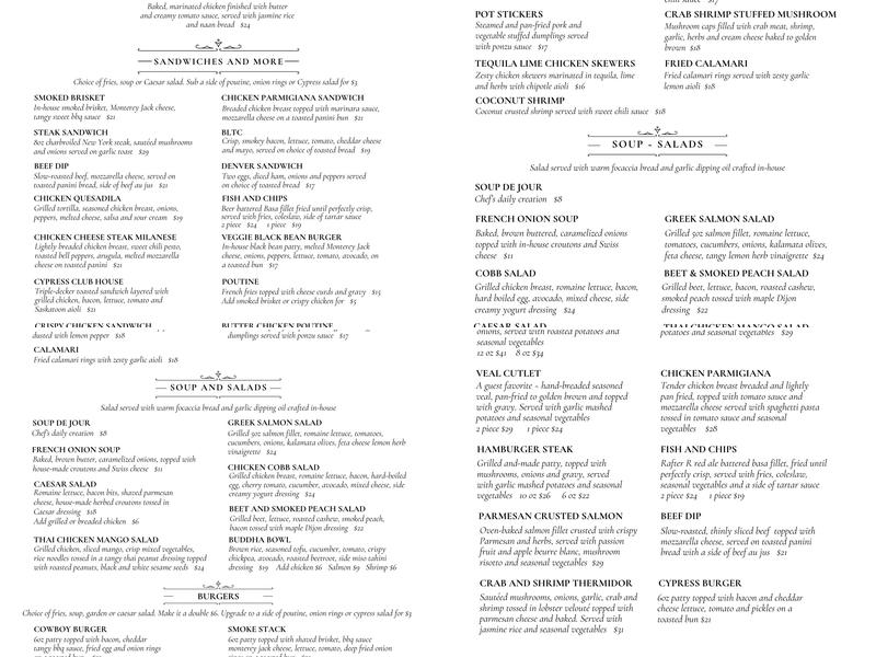 Ivan's Restaurant Menu