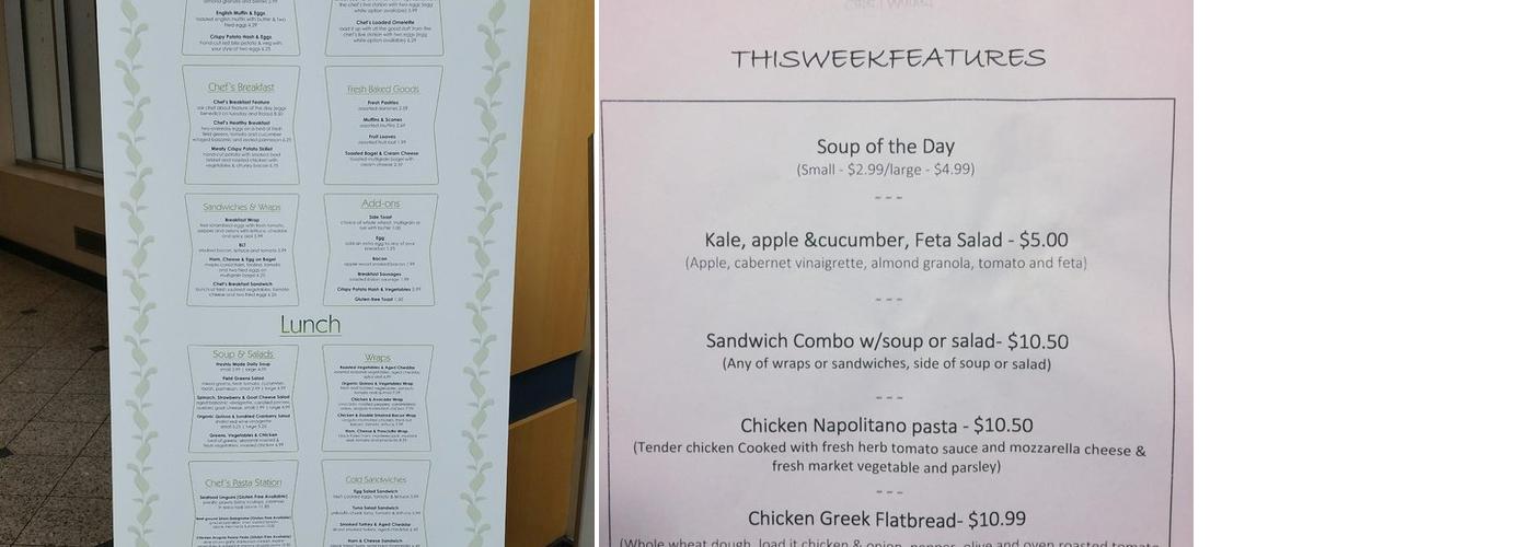 Chef's Cafe & Catering Menu