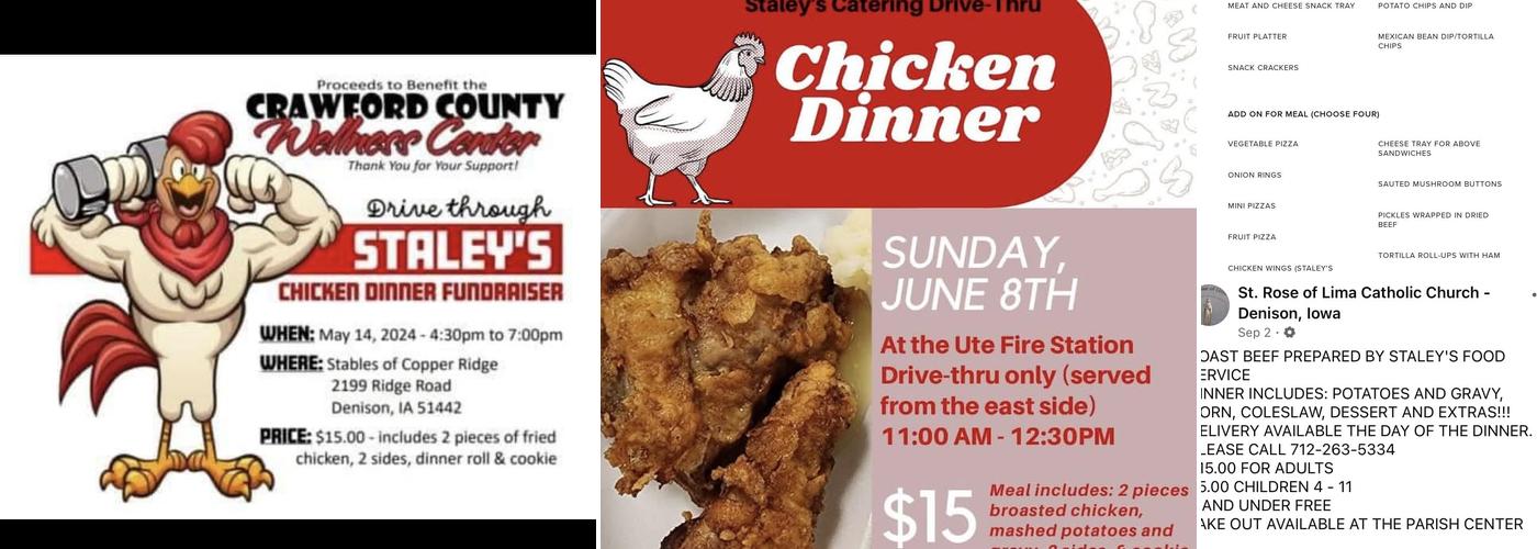 Staley's Food Service Inc. Menu