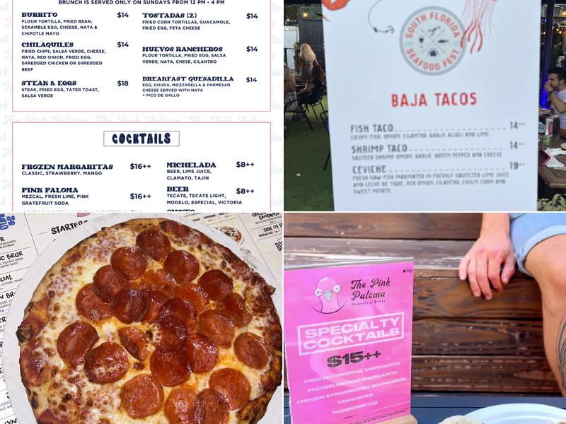 The Pink Paloma Menu