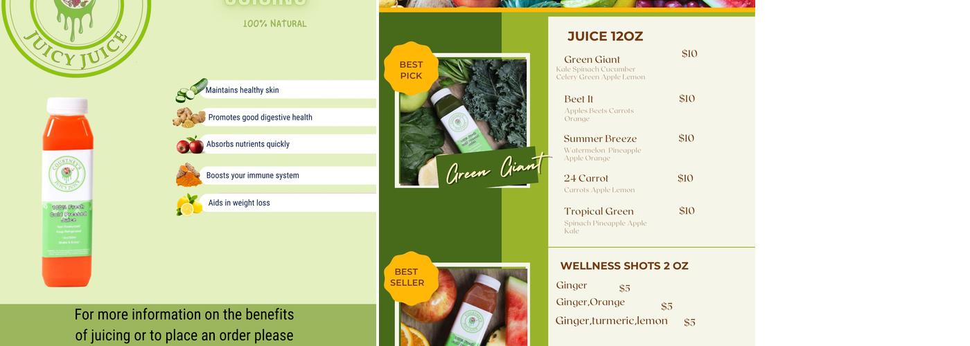 Courtney's Juicy Juice Menu