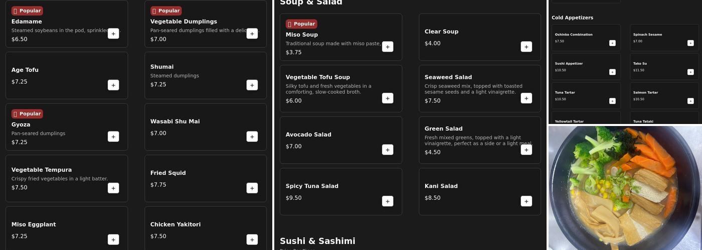 Miso Sushi Menu