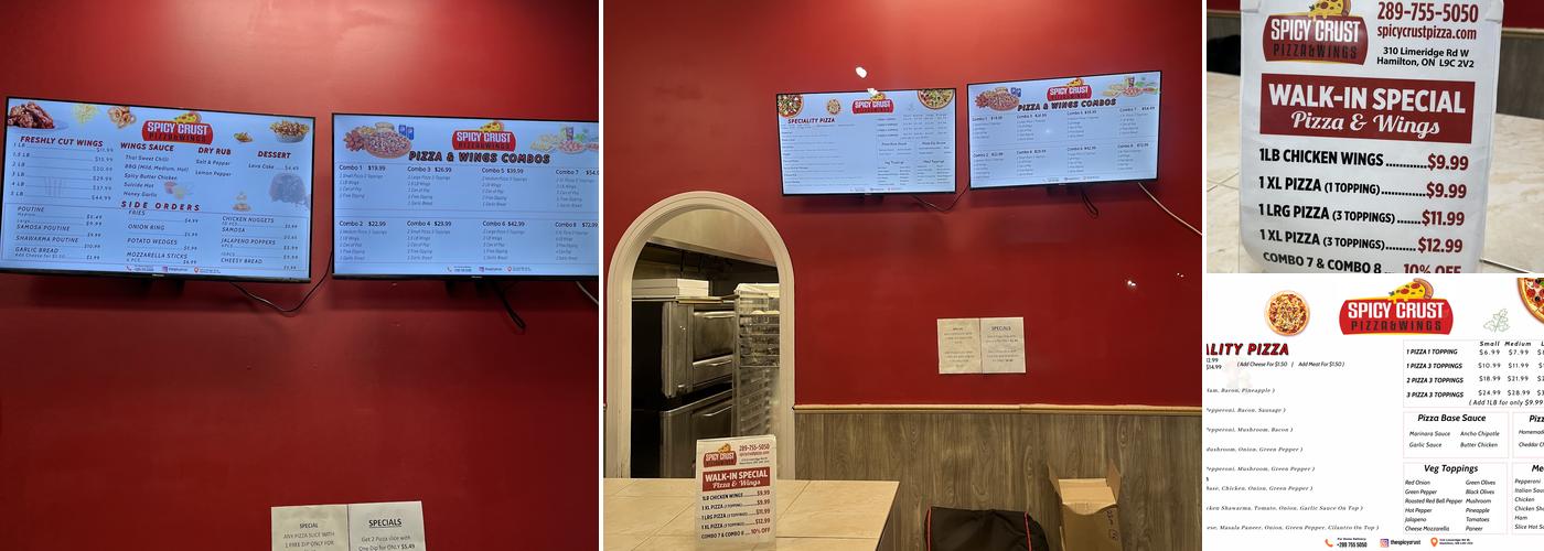 SPICY CRUST PIZZA & WINGS Menu