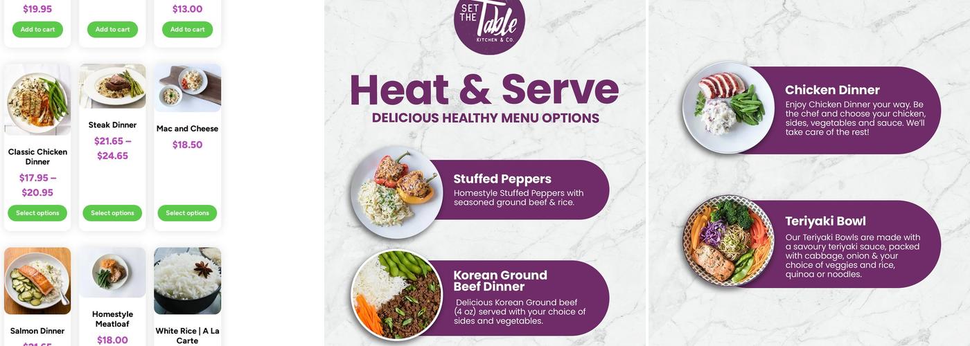 Set The Table Kitchen & Co. Menu