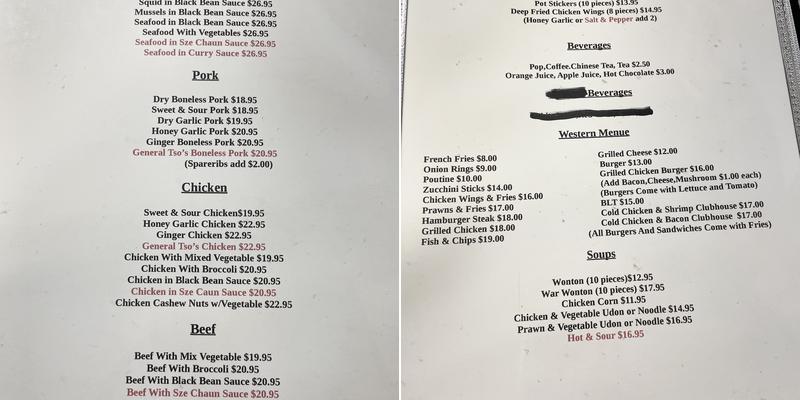 Red Rooster Kitchen Menu