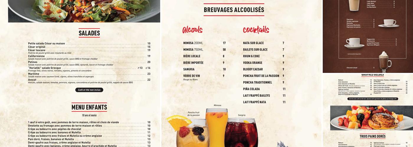 Petinos Rosemere Menu