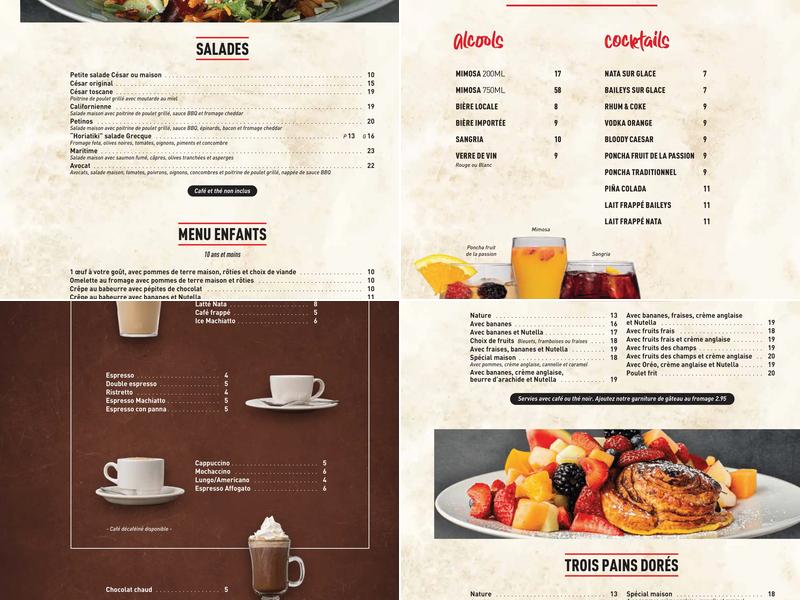 Petinos Rosemere Menu