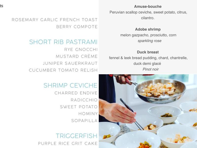 The chef ty Menu