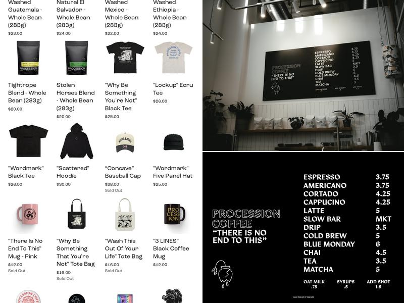 Procession Coffee Menu