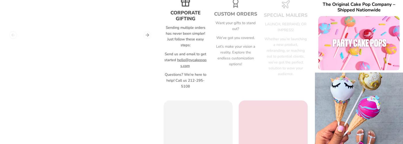 NY Cake Pops Menu