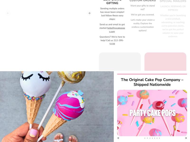 NY Cake Pops Menu