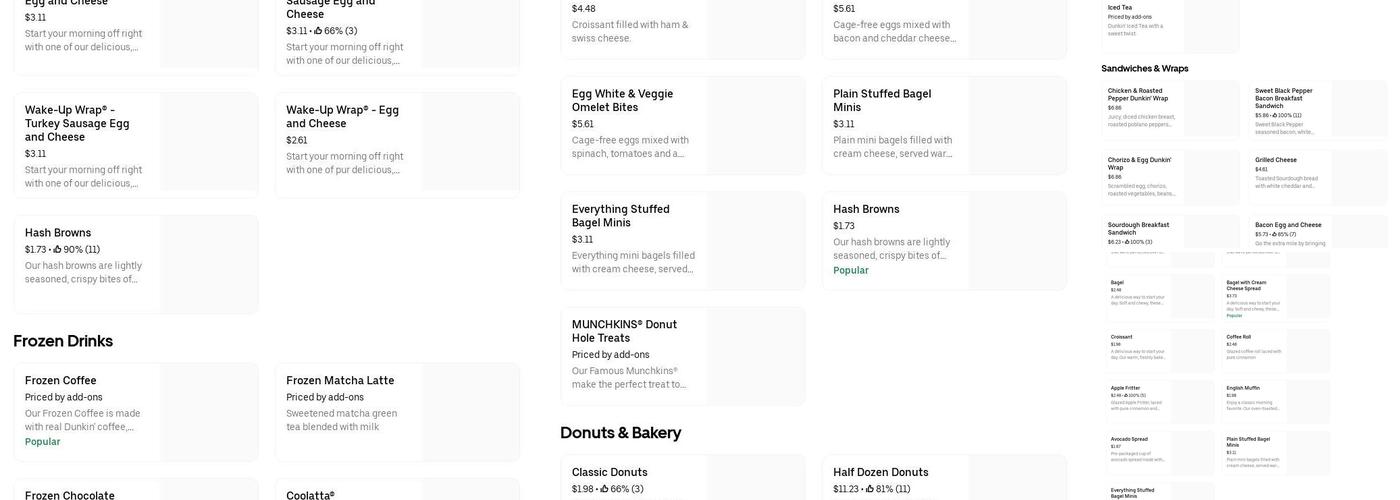 Dunkin' Menu