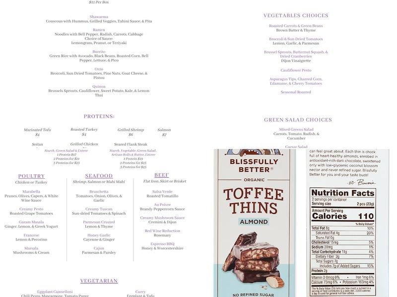 The Hart of Catering & Cafe Menu