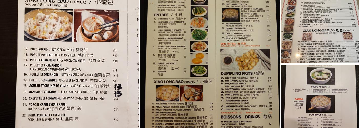 Beijing Dumpling Menu