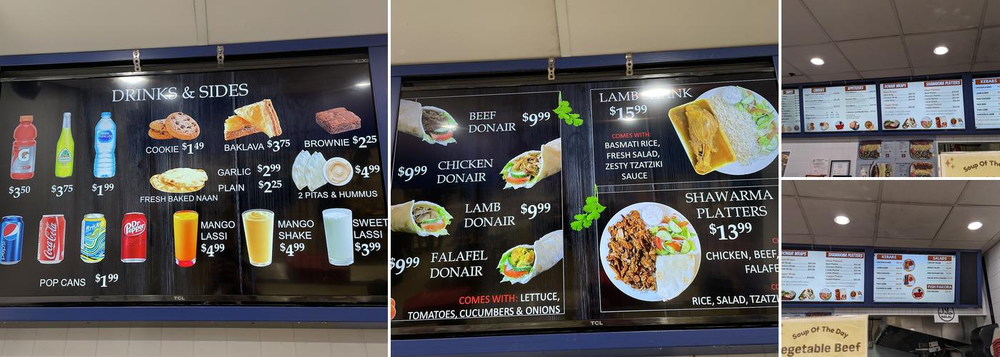 Fusion Curry & Donair Menu