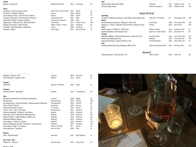 Rake Wine Bar Menu