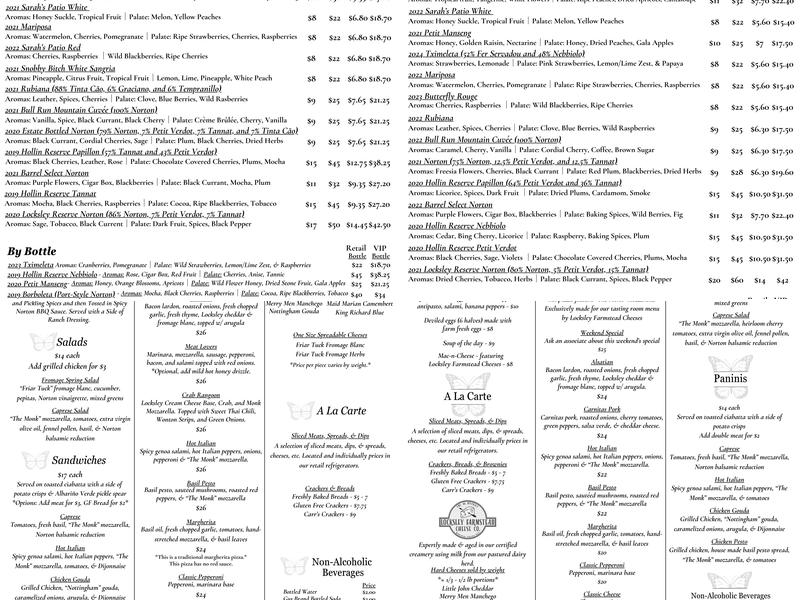 The Ag District Menu