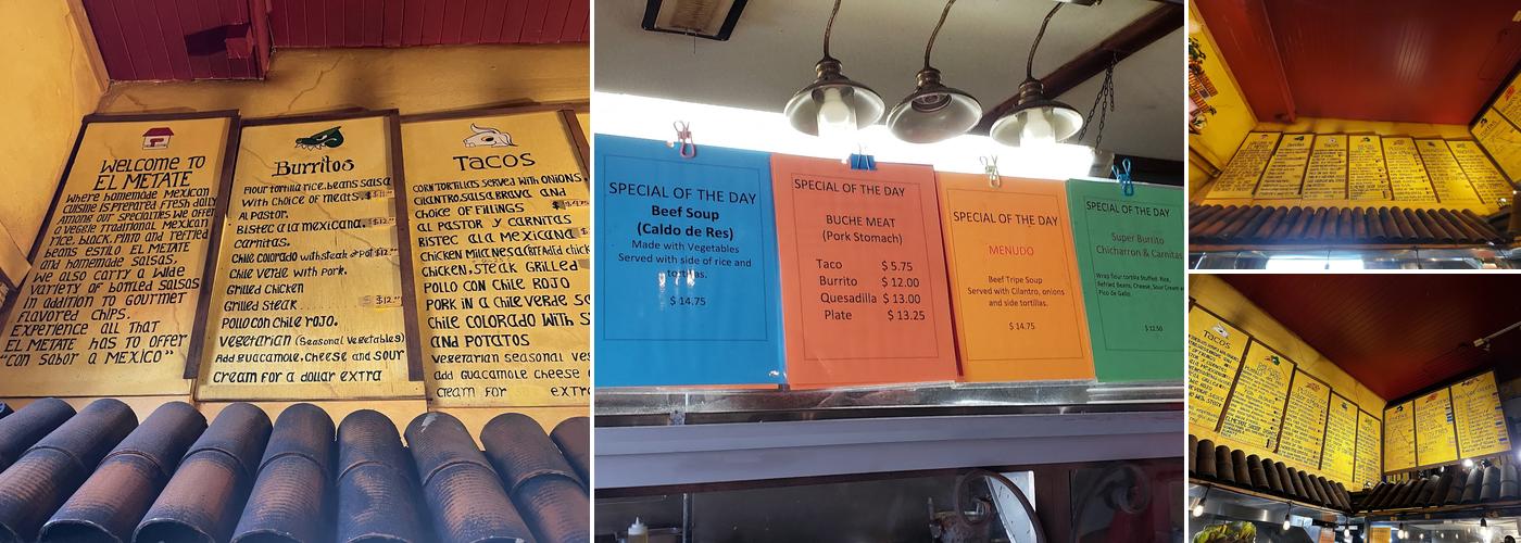El Metate Menu