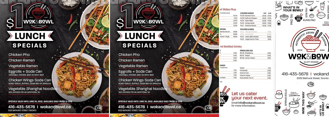 Wok & Bowl Menu