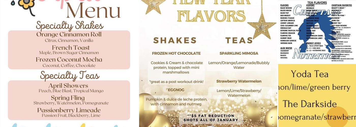 Chieftain Nutrition Menu