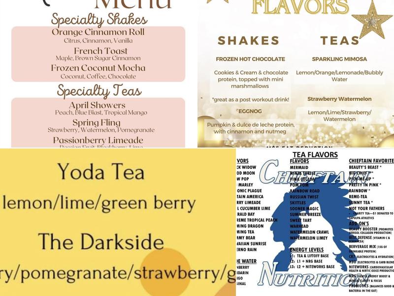 Chieftain Nutrition Menu