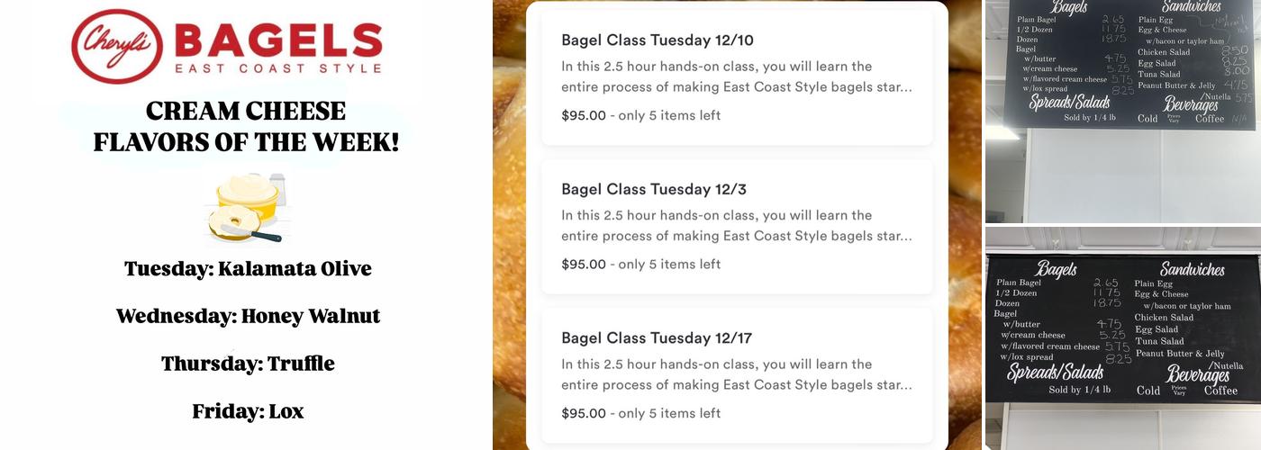 Cheryl's Bagels Menu