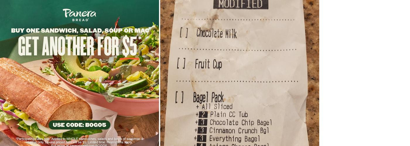 Panera Bread Menu