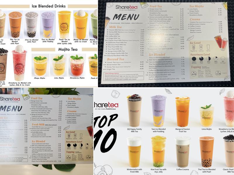 Sharetea Colorado Springs Menu