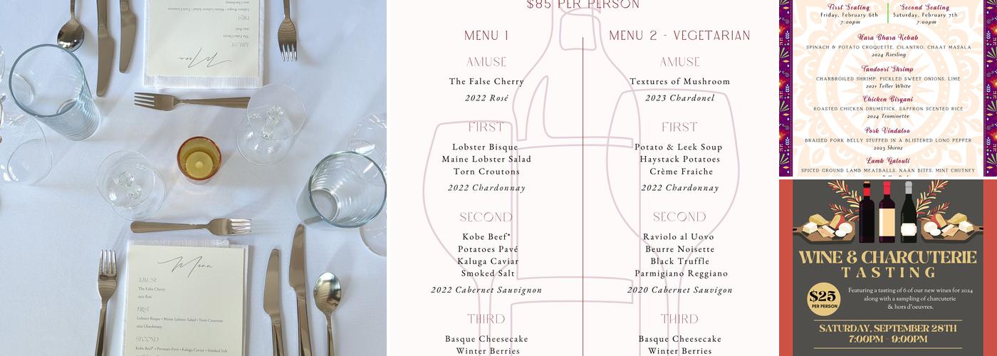 Full Circle Winery Menu