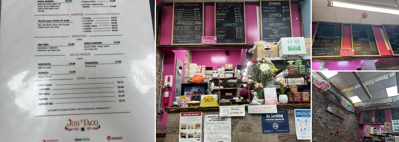 Jos Tacos Menu