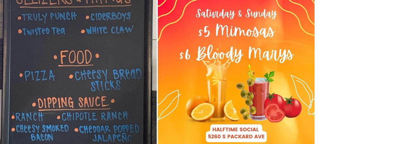 Halftime Social Bar Menu